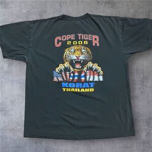 Rock Eagle Vintage 2006 Cope Tiger Korat Single Stitch Black Tee Men's Size XXL